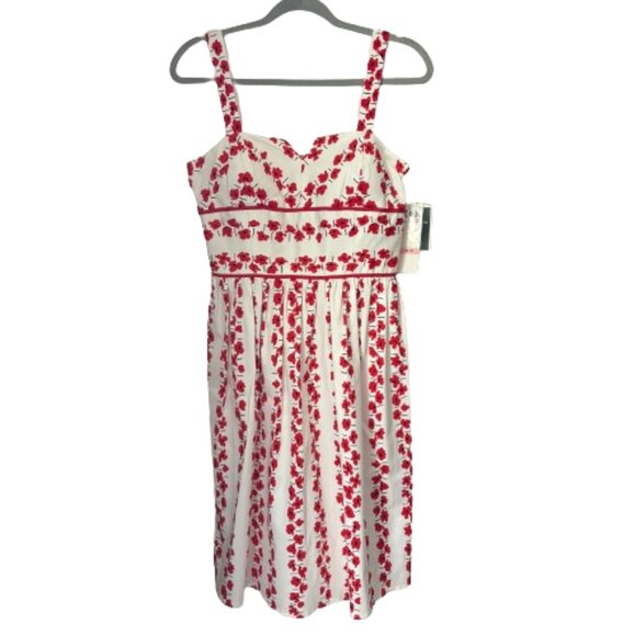 R & K Originals Dresses & Skirts - Vintage R&K Originals Red Poppy Flower Built in Bra Fit and Flare Sundress 10